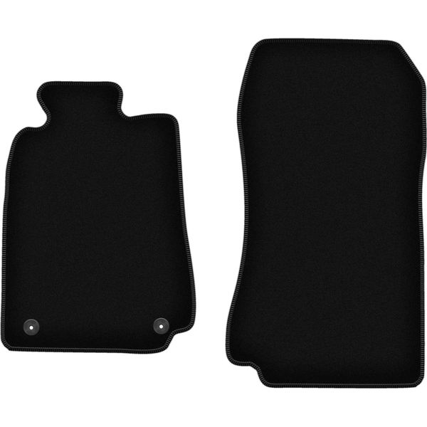 Wielganizator Tappetini Anteriori In Velluto Per Mercedes Clk W208 (1997-2003, Coupé) Neri, Set 2 Pz, Con Fissaggi-image