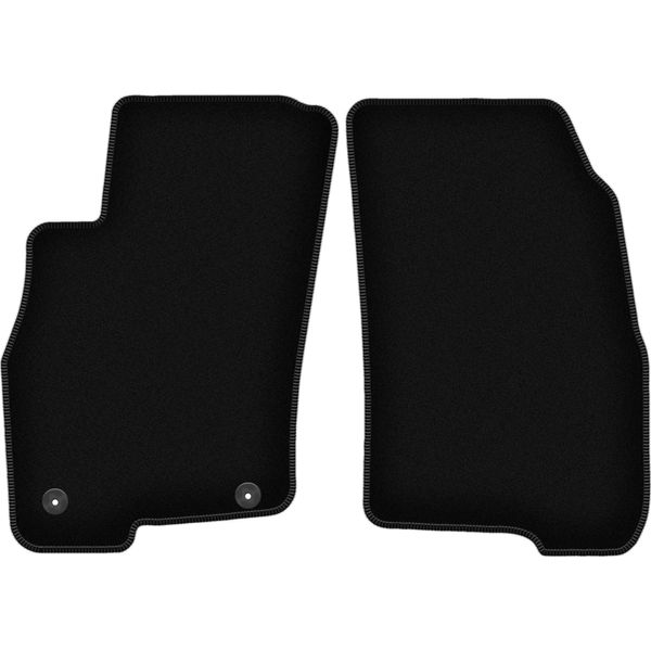 Wielganizator Tappetini Anteriori In Velluto Per Fiat Grande Punto (2005-2009, Hatchback) Neri, Set 2 Pz, Con Fissaggi-image