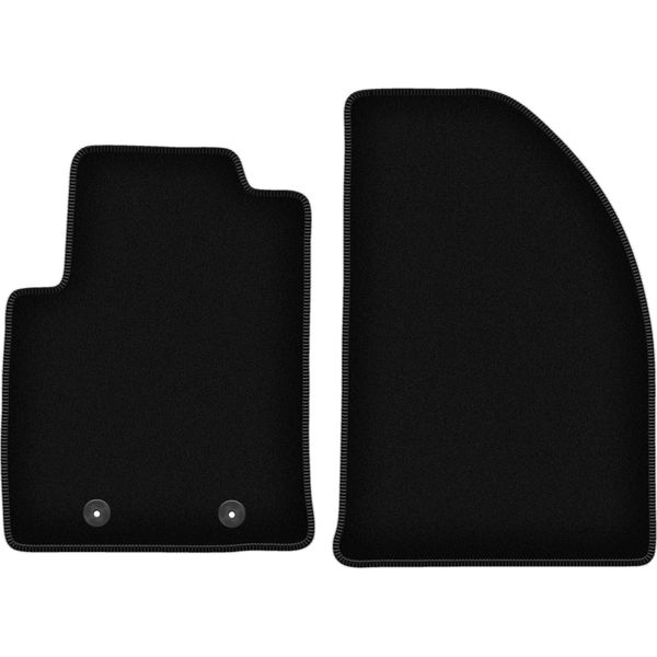 Wielganizator Tappetini Anteriori In Velluto Per Ford Fiesta MK6 (2002-2010, Hatchback) Neri, Set 2 Pz, Con Fissaggi-image