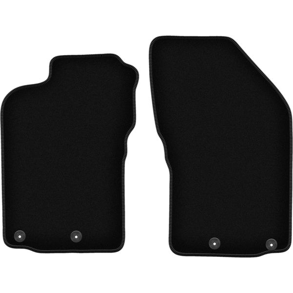 Wielganizator Tappetini Anteriori In Velluto Per Alfa Romeo 147 (2000-2010, Hatchback) Neri, Set 2 Pz, Con Fissaggi-image