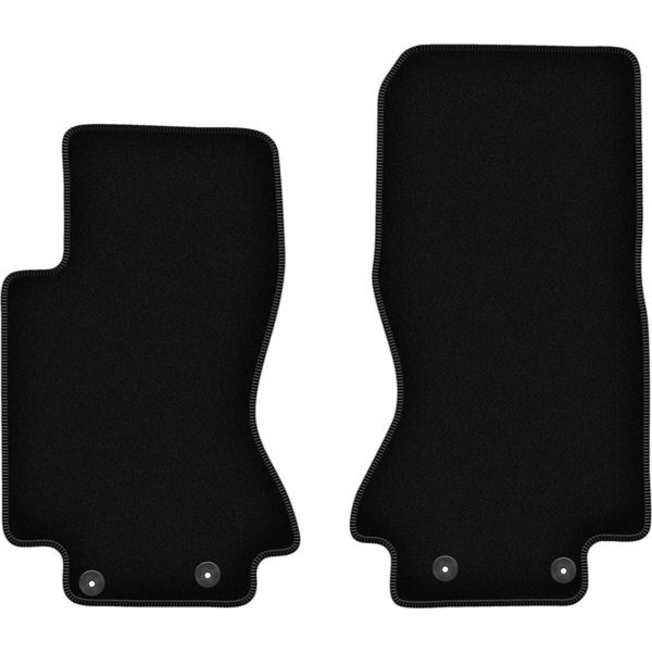 Wielganizator Tappetini Anteriori In Velluto Per Jaguar S-Type X204 (2002-2008, Berlina) Neri, Set 2 Pz, Con Fissaggi-image