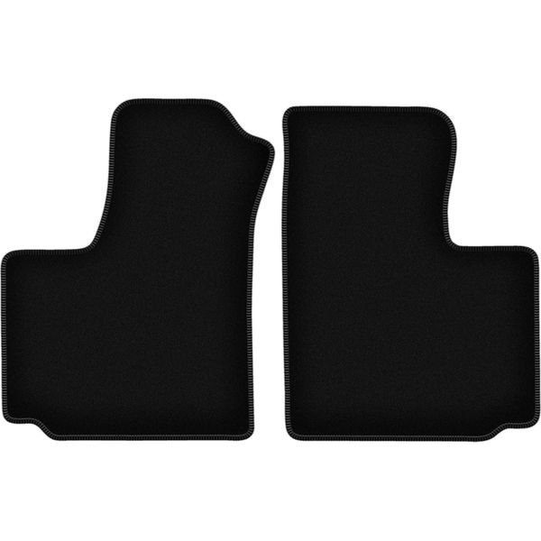 Wielganizator Tappetini Anteriori In Velluto Per Fiat Doblo I (2000-2009, Furgoncino) Neri, Set 2 Pz, Con Fissaggi-image