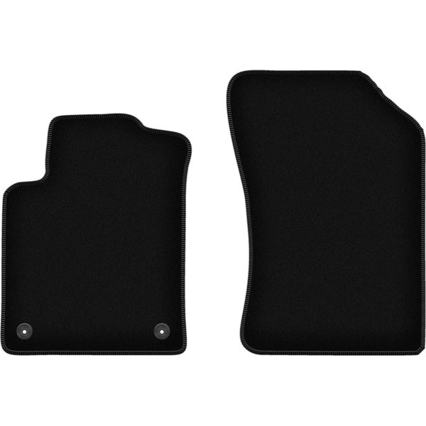 Wielganizator Tappetini Anteriori In Velluto Per Citroen DS3 (2009-2016, Hatchback) Neri, Set 2 Pz, Con Fissaggi-image