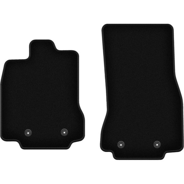 Wielganizator Tappetini Anteriori In Velluto Per Jaguar Xf I 2WD X250 (2007-2015, Berlina, Station Wagon) Neri, Set 2 Pz, Con Fissaggi-image