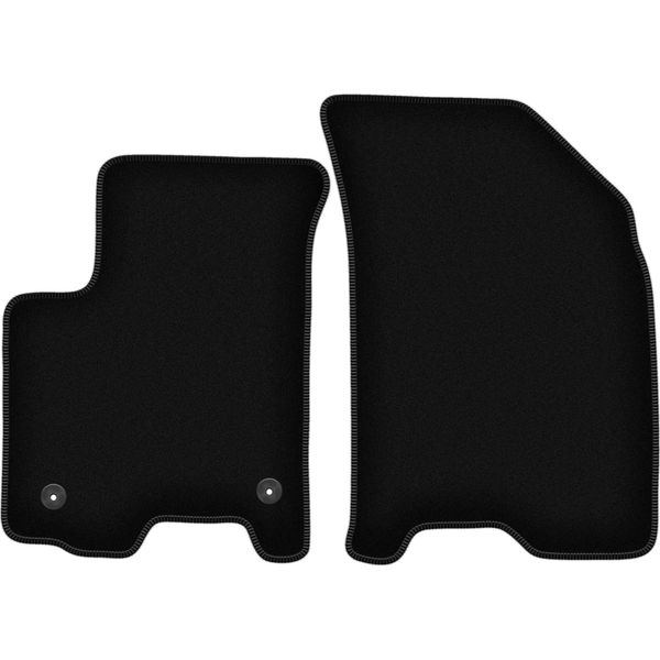 Wielganizator Tappetini Anteriori In Velluto Per Daewoo Kalos (2002-2011, Hatchback, Berlina) Neri, Set 2 Pz, Con Fissaggi-image