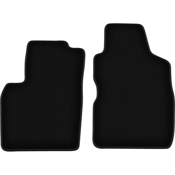 Wielganizator Tappetini Anteriori In Velluto Per Fiat Panda Ii (2002-2010, Hatchback) Neri, Set 2 Pz, Con Fissaggi-image