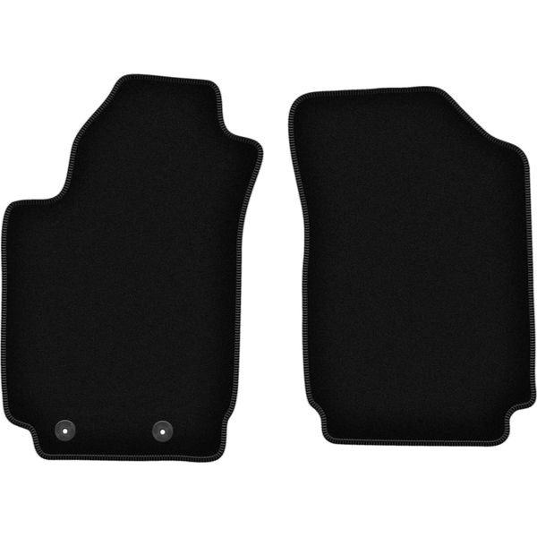 Wielganizator Tappetini Anteriori In Velluto Per Fiat Stilo (2000-2008, Hatchback, Station Wagon) Neri, Set 2 Pz, Con Fissaggi-image