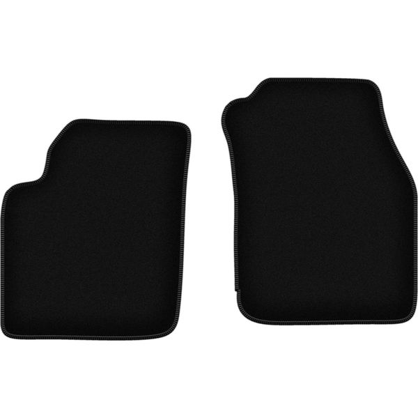 Wielganizator Tappetini Anteriori In Velluto Per Ford Ka MK1 (1998-2006, Hatchback) Neri, Set 2 Pz, Con Fissaggi-image