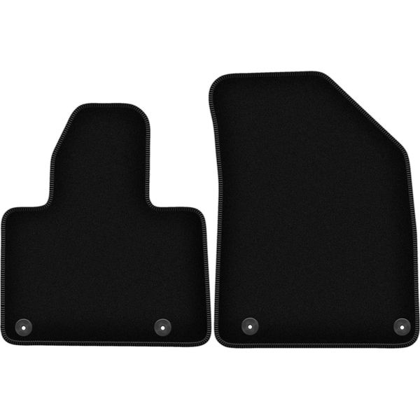 Wielganizator Tappetini Anteriori In Velluto Per Citroen C5 Iii X7 (2008-2017, Liftback, Berlina, Station Wagon, Tourer) Neri, Set 2 Pz, Con Fissaggi-image