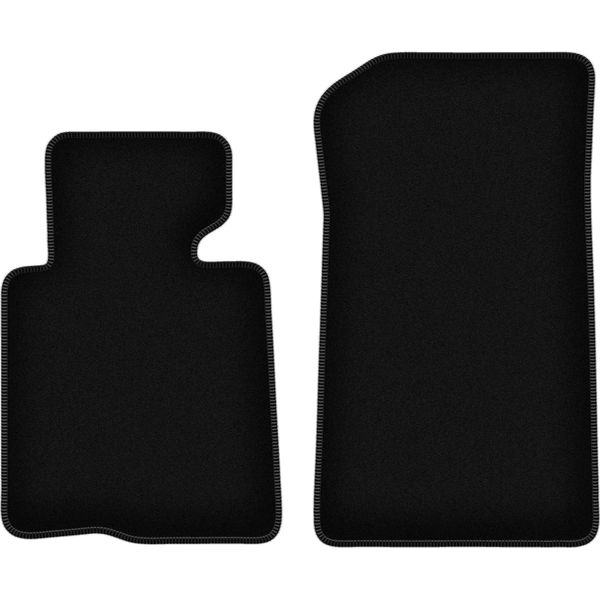 Wielganizator Tappetini Anteriori In Velluto Per Bmw 3 E46 (2000-2007, Cabriolet) Neri, Set 2 Pz, Con Fissaggi-image