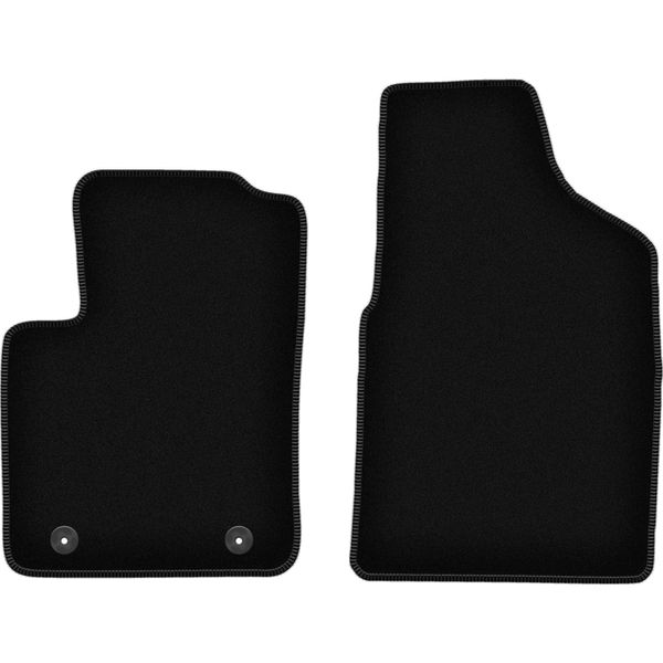 Wielganizator Tappetini Anteriori In Velluto Per Ford Ka MK2 (2008-2012, Hatchback) Neri, Set 2 Pz, Con Fissaggi-image