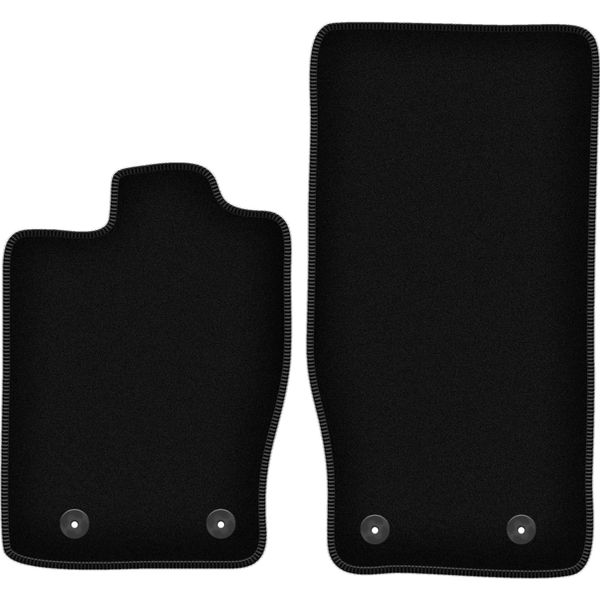 Wielganizator Tappetini Anteriori In Velluto Per Jaguar Xk (2006-2014, Coupé) Neri, Set 2 Pz, Con Fissaggi-image
