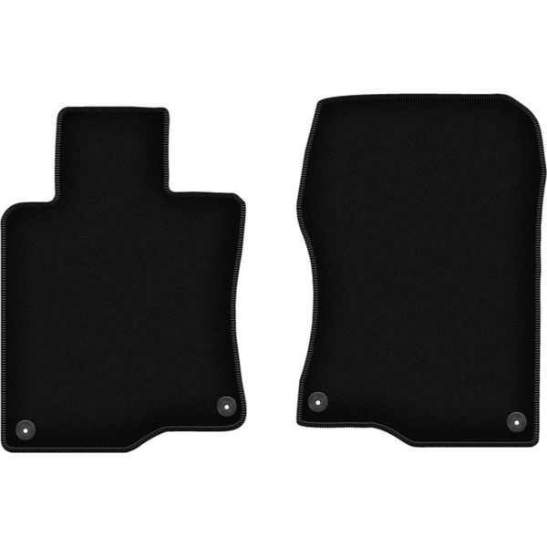 Wielganizator Tappetini Anteriori In Velluto Per Honda Accord Viii (2008-2015, Berlina, Station Wagon, Tourer) Neri, Set 2 Pz, Con Fissaggi-image