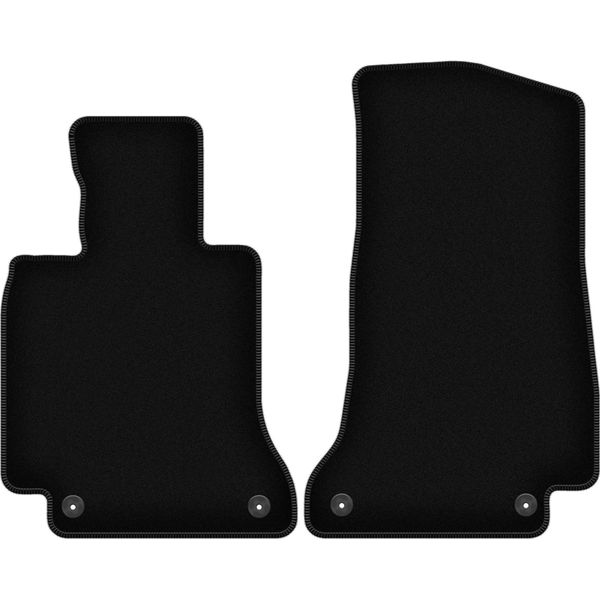 Wielganizator Tappetini Anteriori In Velluto Per Mercedes C W205 (2015-, Coupé, Cabriolet) Neri, Set 2 Pz, Con Fissaggi-image