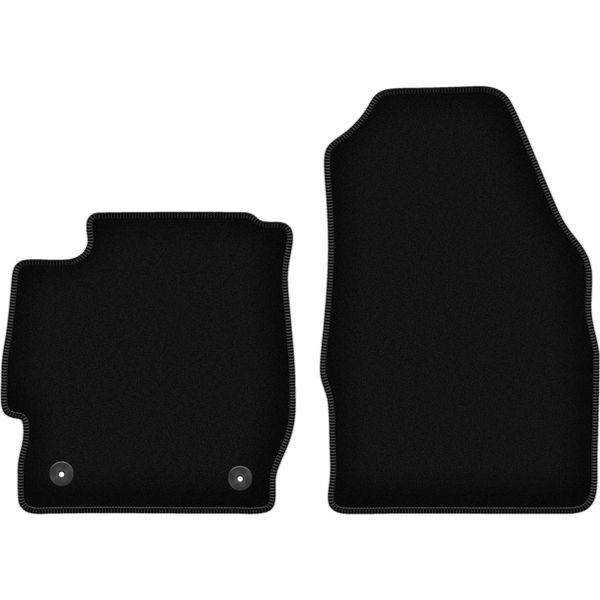Wielganizator Tappetini Anteriori In Velluto Per Ford Ka+ (2014-, Hatchback) Neri, Set 2 Pz, Con Fissaggi-image