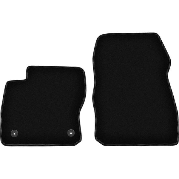 Wielganizator Tappetini Anteriori In Velluto Per Ford Focus MK3 Usa (2010-2019, Berlina, Station Wagon) Neri, Set 2 Pz, Con Fissaggi-image
