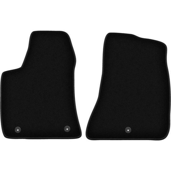 Wielganizator Tappetini Anteriori In Velluto Per Dodge Charger Ld (2011-2020, Coupé) Neri, Set 2 Pz, Con Fissaggi-image