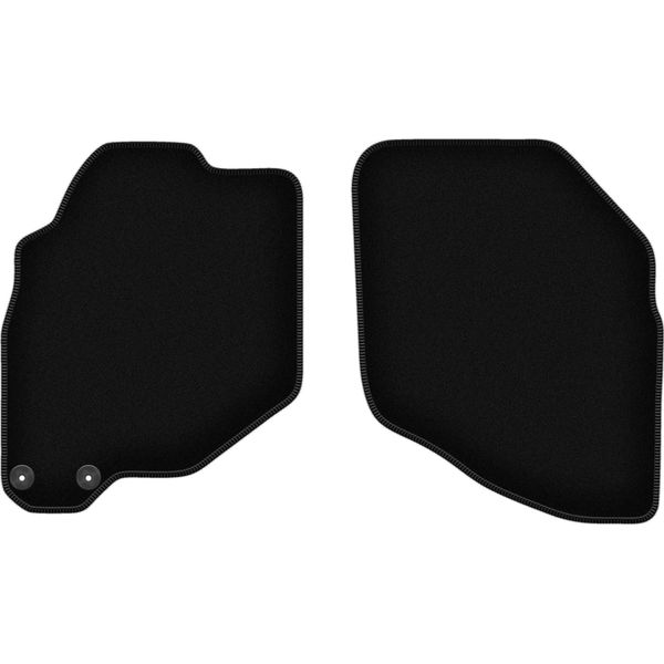 Wielganizator Tappetini Anteriori In Velluto Per Honda Jazz Ii (2002-2007, Hatchback) Neri, Set 2 Pz, Con Fissaggi-image