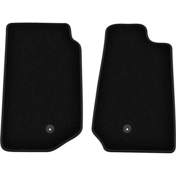 Wielganizator Tappetini Anteriori In Velluto Per Jeep Wrangler Iii Jk (2006-2017, Fuoristrada) Neri, Set 2 Pz, Con Fissaggi-image