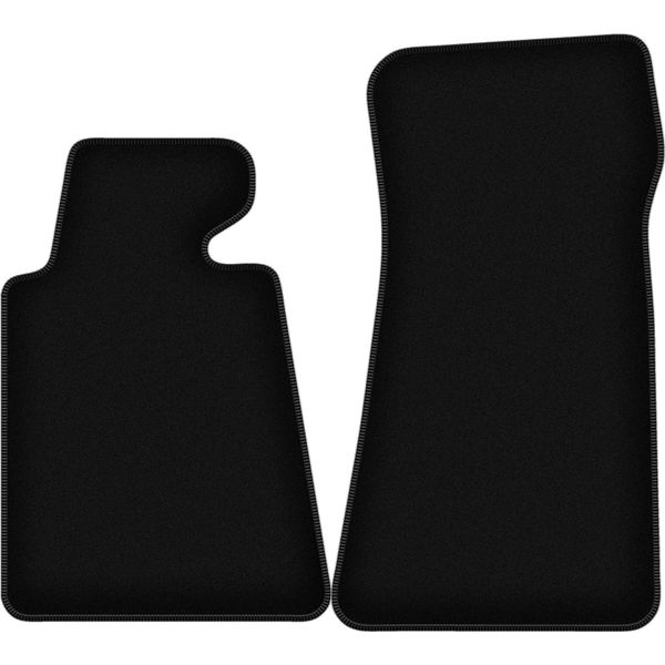 Wielganizator Tappetini Anteriori In Velluto Per Bmw 7 E32 (1986-1994, Lunga) Neri, Set 2 Pz, Con Fissaggi-image