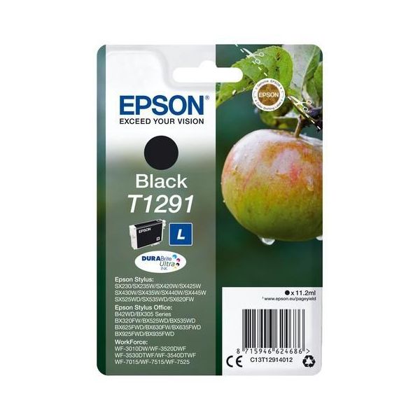 Original Epson Workforce WF-3540 Dtwf (C13T12914010 / T1291) Druckerpatrone Schwarz-image