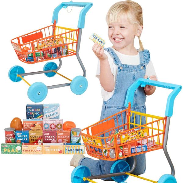 Carrello Spesa Giocattolo Casdon - Carrello Spesa Colorato Per Bambini-image