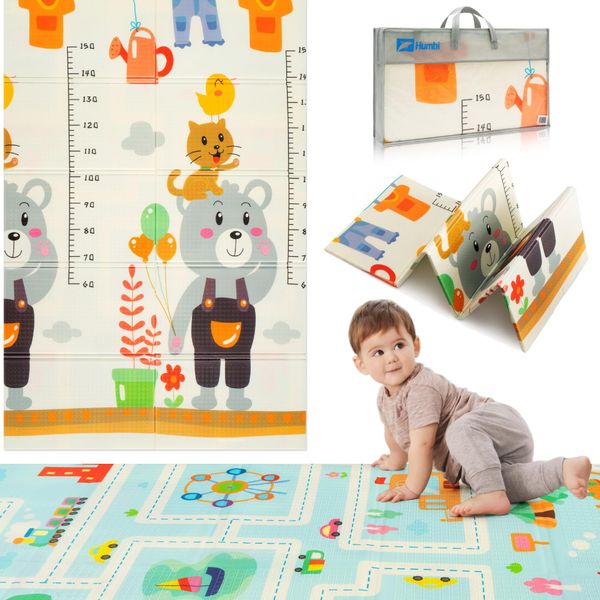 Humbi Tappetino Per Bambini Che Gattonano Xpe Schiuma Bifacciale Barra Piatta Impermeabile Tappeto Extra Large Tappeto Per Bambini Antiscivolo 120X180 Misura Strade-image
