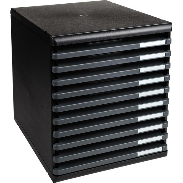 Cassettiera Exacompta Modulo A4 Grigio Scuro 10 Cassetti Aperti-image