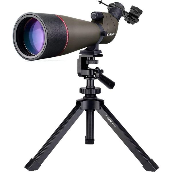 Svbony SV13 Cannocchiale 20-60X80, Con Treppiede Da Tavolo, Adattatore Per Smartphone, Cannocchiale Angolato Con Prisma Di Porro Impermeabile Hd Per Birdwatching-image