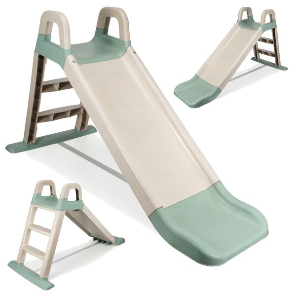 Scivolo Per Bambini Coil, Scivolo, Scivolo Da Giardino, Scivolo Autoportante, In Plastica, Per Bambini Da 12 Mesi, Oliva-image