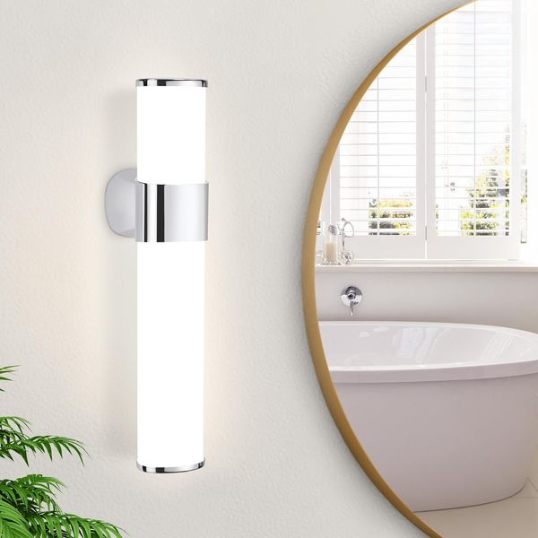 Zmh Specchio Luce Bagno Led Bagno 6W Lampada Da Parete Lampada Luce Bianca Neutra Colore 4000K Specchio Laterale Cromo Armadio Illuminazione 35Cm-image