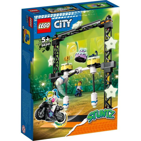 Lego 60341 City Stuntz Push-Over Challenge Set, Incl. Minifigure Moto E Stunt Racer, Giocattolo D'azione, Set Regalo Per Bambini Dai 5 Anni In Su-image