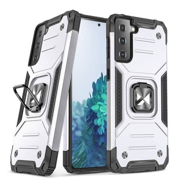 Wozinsky Anello Armatura Custodia Ibrida Corazzata + Supporto Magnetico Samsung Galaxy S22+ (S22 Plus) Argento-image