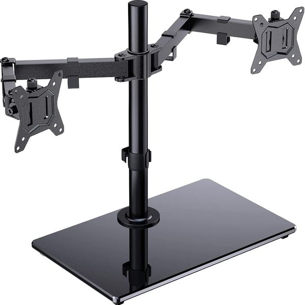 Supporto Per Due Monitor Ergear EGCM3 Da 13 A 32 Pollici, Braccio Da Scrivania Regolabile Con Funzione Di Rotazione, Inclinazione E Gestione Dei Cavi-image