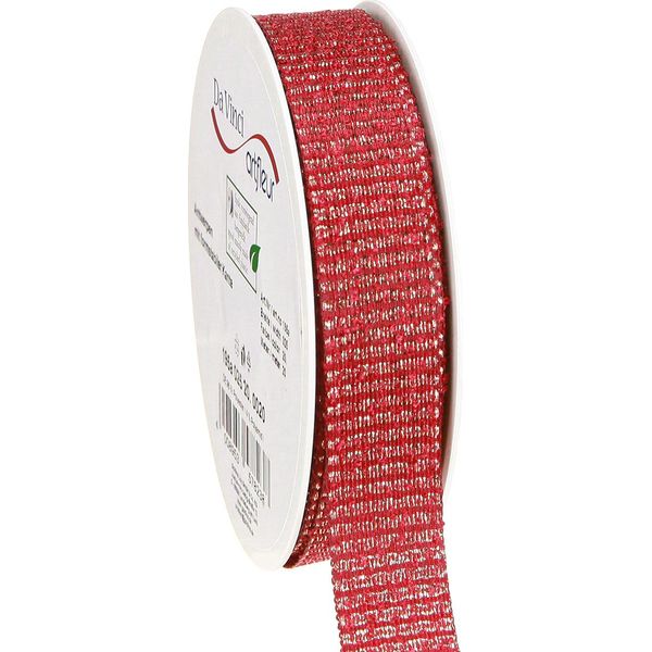Nastro Di Natale Rosso Oro Fiocchi Regalo 25Mm 20M Nastro Decorativo-image