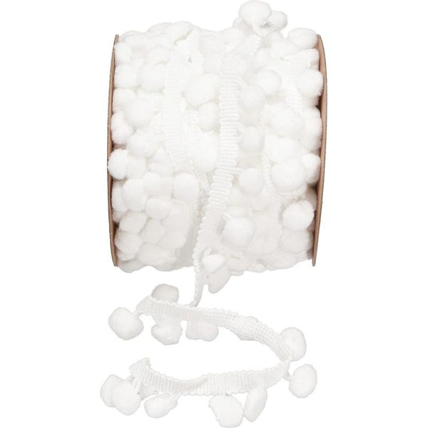 Nastro Pom Pom Bianco 20Mm X 15M Nastro Decorativo Fai Da Te Elegante-image