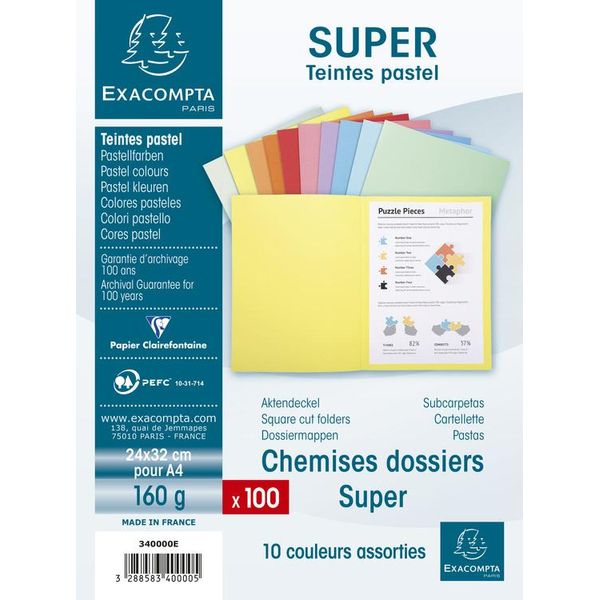 Exacompta 340000E Copertina Exacompta Super 160, Din A4, Colori Assortiti-image
