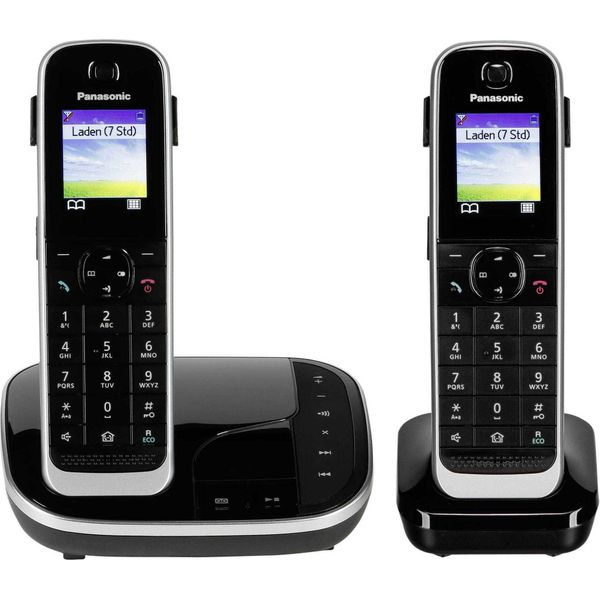 Panasonic KX-TGJ322GB - Telefono Cordless - Segreteria Telefonica Con Id Chiamante - Dect - Nero + Cornetta Aggiuntiva-image
