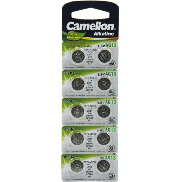 Camelion | AG13/LR44/357 | Batteria Alcalina A Bottone | 10 Pz.-image