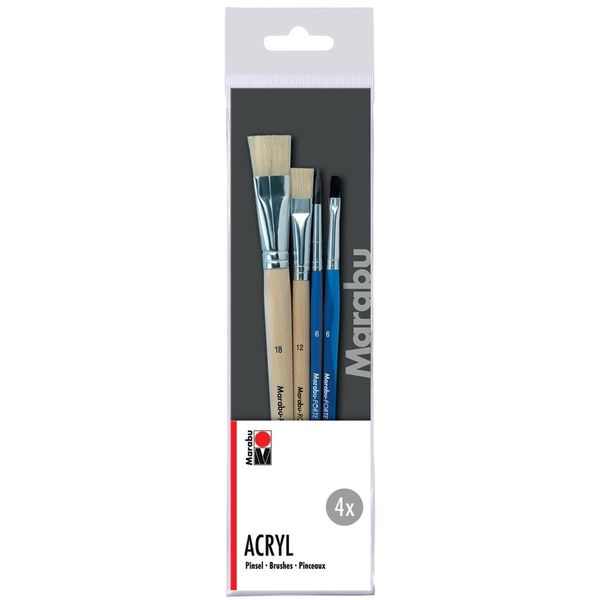Set Di Pennelli Marabu In Acrilico Da 4 Pezzi Per Pittura Acrilica-image