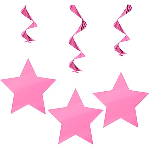 Decorazione A Spirale Unica Per Feste (3 Pezzi) SG11126 (Taglia Unica) (Rosa)-image