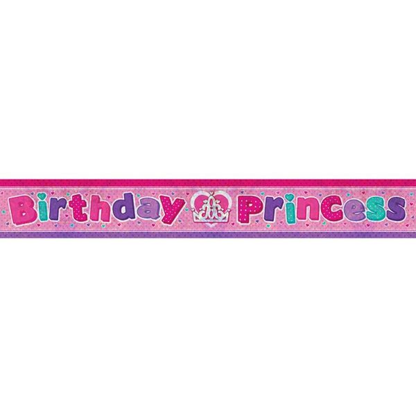 Amscan Striscione In Foil Compleanno Principesse SG12399 (Taglia Unica) (Rosa)-image