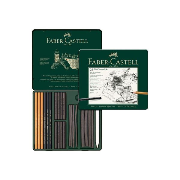 Faber-Castell 112978 FABER-CASTELL Pitt Charcoal Set, Astuccio Da 24 Pezzi-image