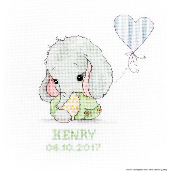 Luca-S Set Per Punto Croce "Baby"", Schema Contato, 14,5X17,5 Cm"-image