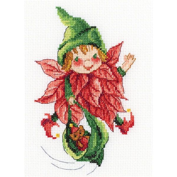Rto Set Punto Croce "Elfo Di Natale"" C271, Motivo Di Conteggio, 11X18 Cm"-image