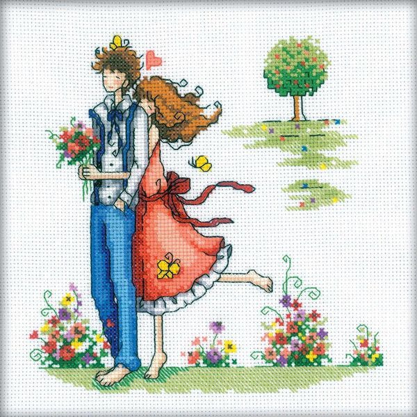 Rto Set Punto Croce "Coppia In Natura"" M164, Motivo Di Conteggio, 20X20 Cm"-image