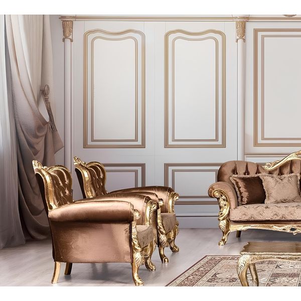 Poltrona Ad Ala Poltrona Barocca Design Imbottitura Divano Divano Chesterfield Sedile Tessile Nuovo-image