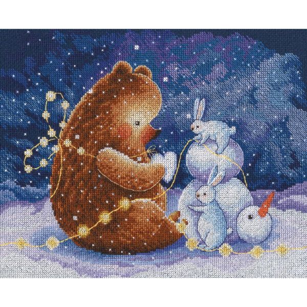Set Di Punti Croce Rto "Cuore Di Neve"", Schema Per Il Conteggio, 29X23Cm"-image