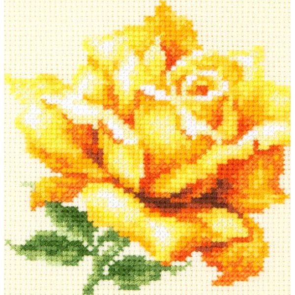 Magic Needle Zweigart Edition Kit Punto Croce "Yellow Rose"", Contato, Fai Da Te, 11X11Cm"-image