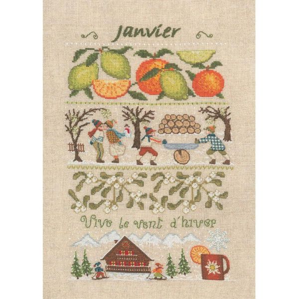 Le Bonheur Des Dames Kit Punto Croce Contato "Gennaio"", 18X28Cm, Fai Da Te"-image